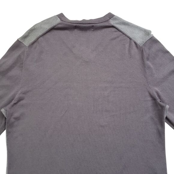 Banana Republic Sweater Mens Small Gray Two Tone Silk Blend Preppy - Picture 10 of 11